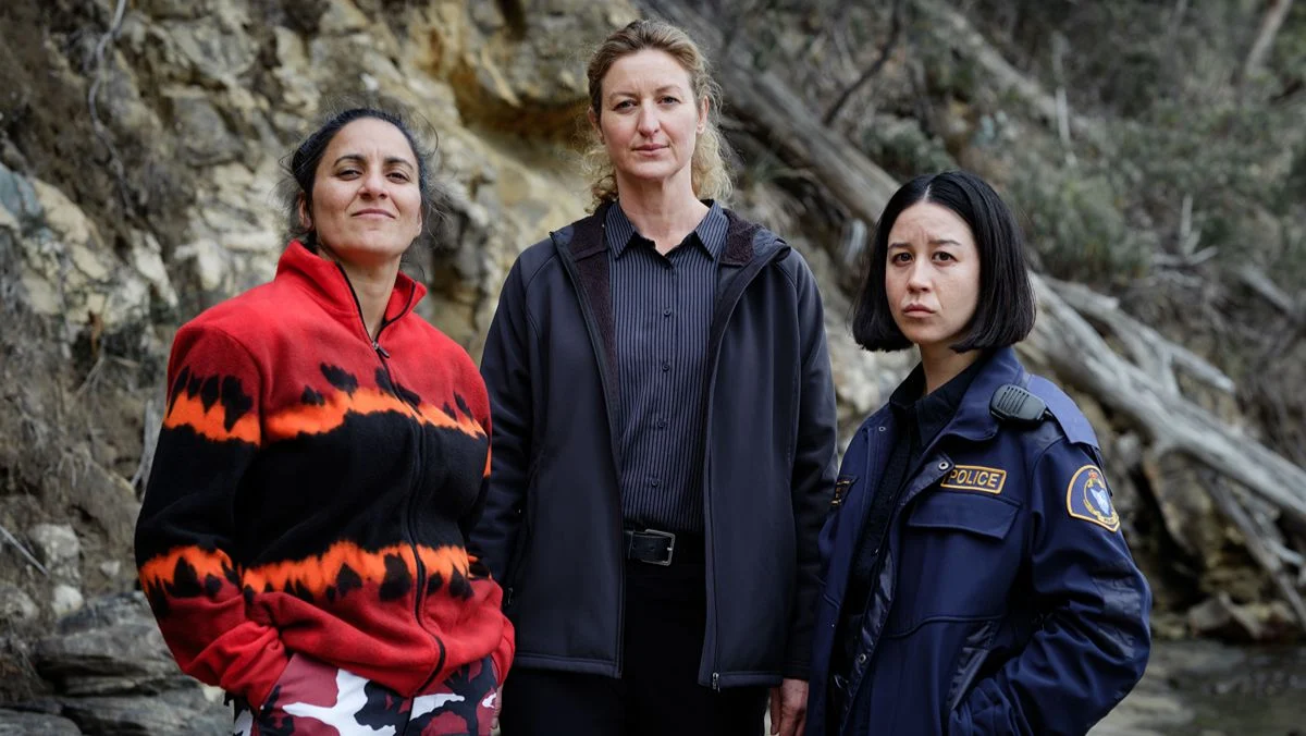 Three main characters from the Australian Prime Video series Deadloch.