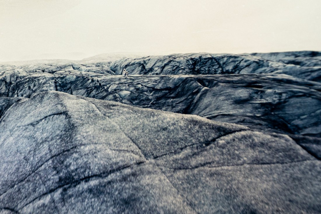 A close up of an IMAX film slide depicting scene from the movie 'Interstellar'.