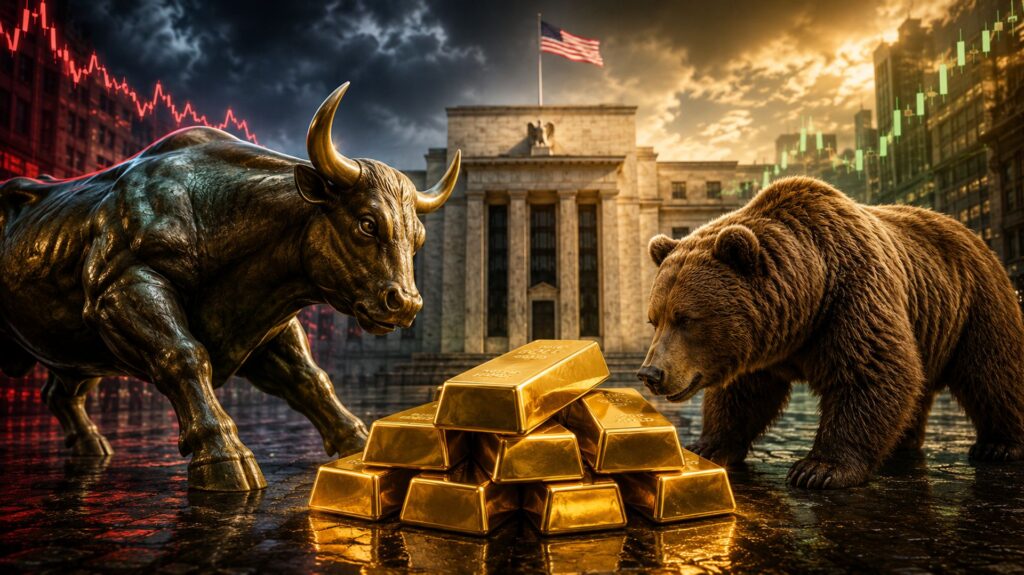 Wall Street cautious after gold’s lack of follow-through, Main Street bullish with Fed decision on deck Wall Street cautious after gold’s lack of follow-through, Main Street bullish with Fed decision on deck