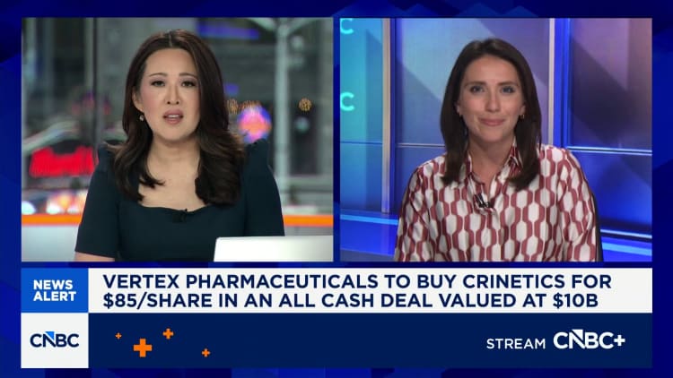Vertex to buy Crinetics in an all-cash deal valued at $10 billion