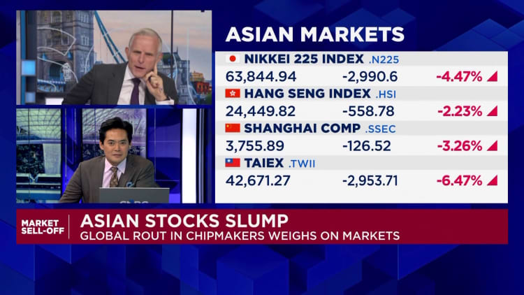 Asian stocks slump as chipmakers weigh on markets