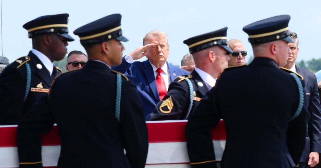 Trump attends dignified transfer of U.S. service members killed in Iran war