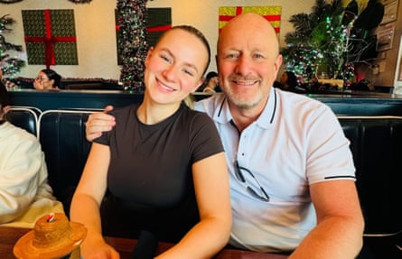 Lucy and Kris Harrison in a bar
