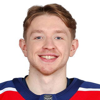 2022 second-round pick acquired from Red Wings was in St. Louis for development camp recently, appreciates Blues' faith in him; he's committed to one more year in KHL before hopefully making jump to North America
