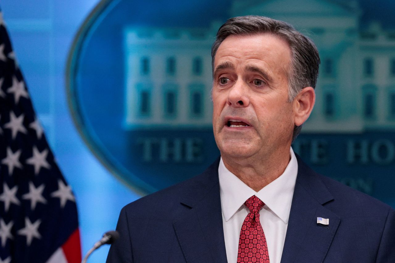 Central Intelligence Agency (CIA) Director John Ratcliffe speaks during a press conference at the White House in Washington, DC, on April 6.