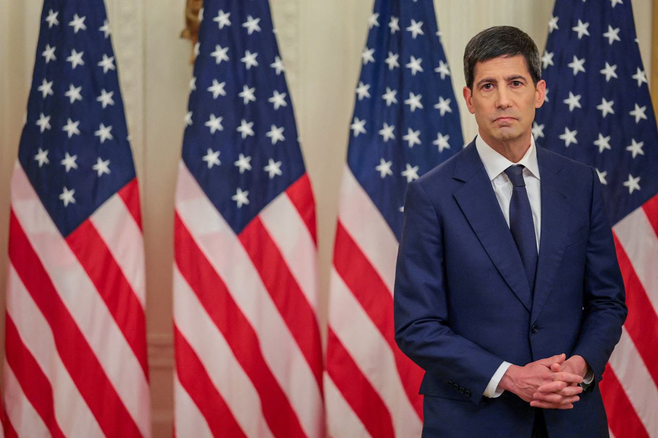 Incoming Federal Reserve Chair Kevin Warsh stands in the East Room during his swearing-in ceremony, at the White House in Washington, DC, on May 22.