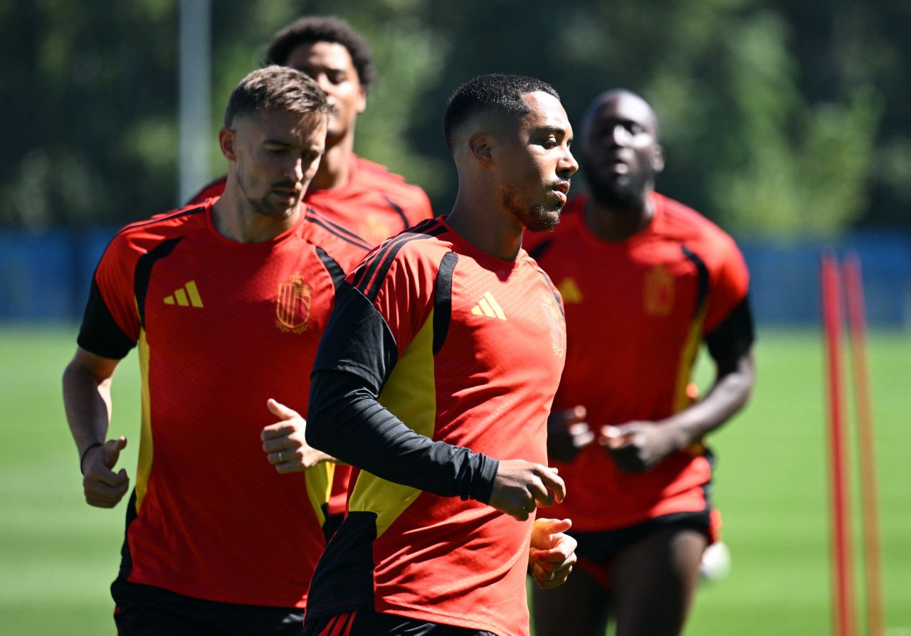 Belgian players train in Seattle on Sunday.