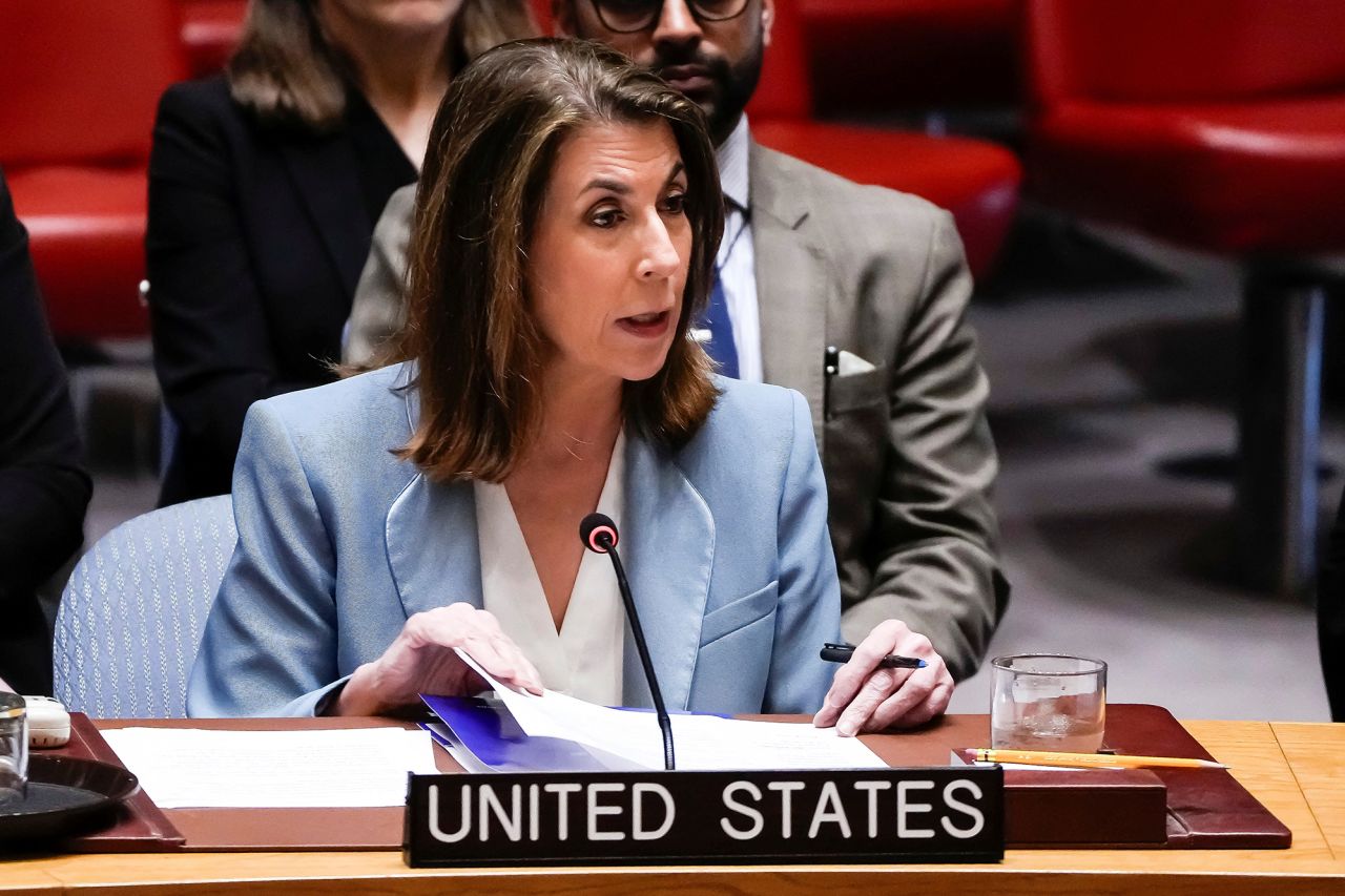 Deputy Representative of the United States to the United Nations Tammy Bruce addresses a UN Security Council meeting on the situation in Iran, at the United Nations headquarters, in New York City, on July 10, 2026.