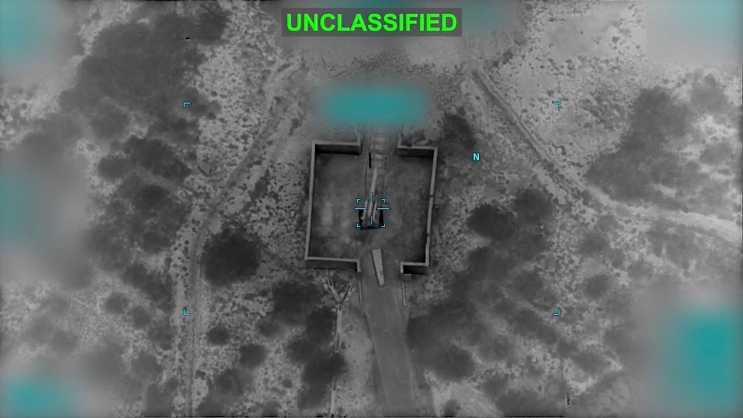 A projectile falls at an unknown location, following what US Central Command (CENTCOM) said were strikes on Iranian military targets, in this screen grab taken from a handout video released on Saturday