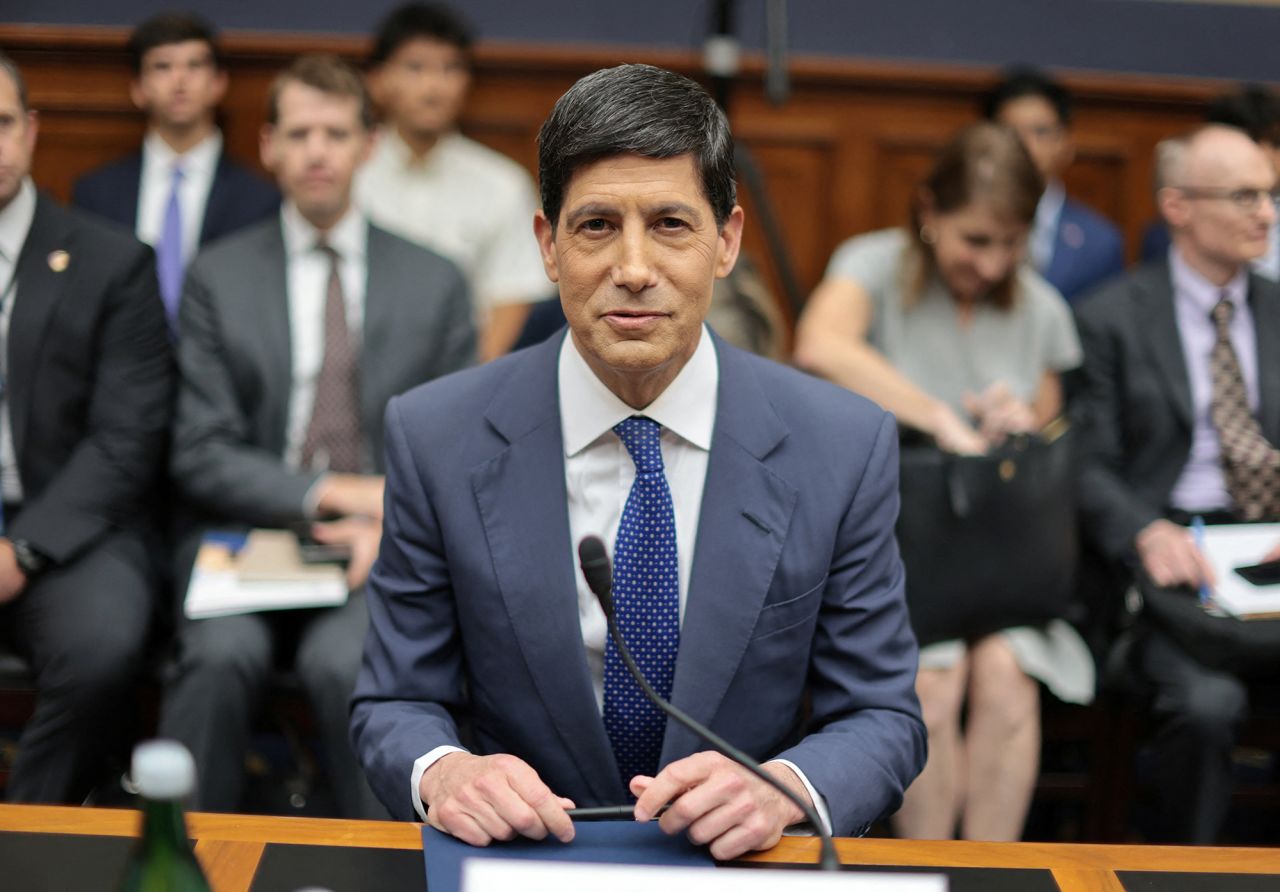 US Federal Reserve Chair Kevin Warsh takes his seat to testify before the House Financial Services Committee on Capitol Hill in Washington, DC, on Tuesday.