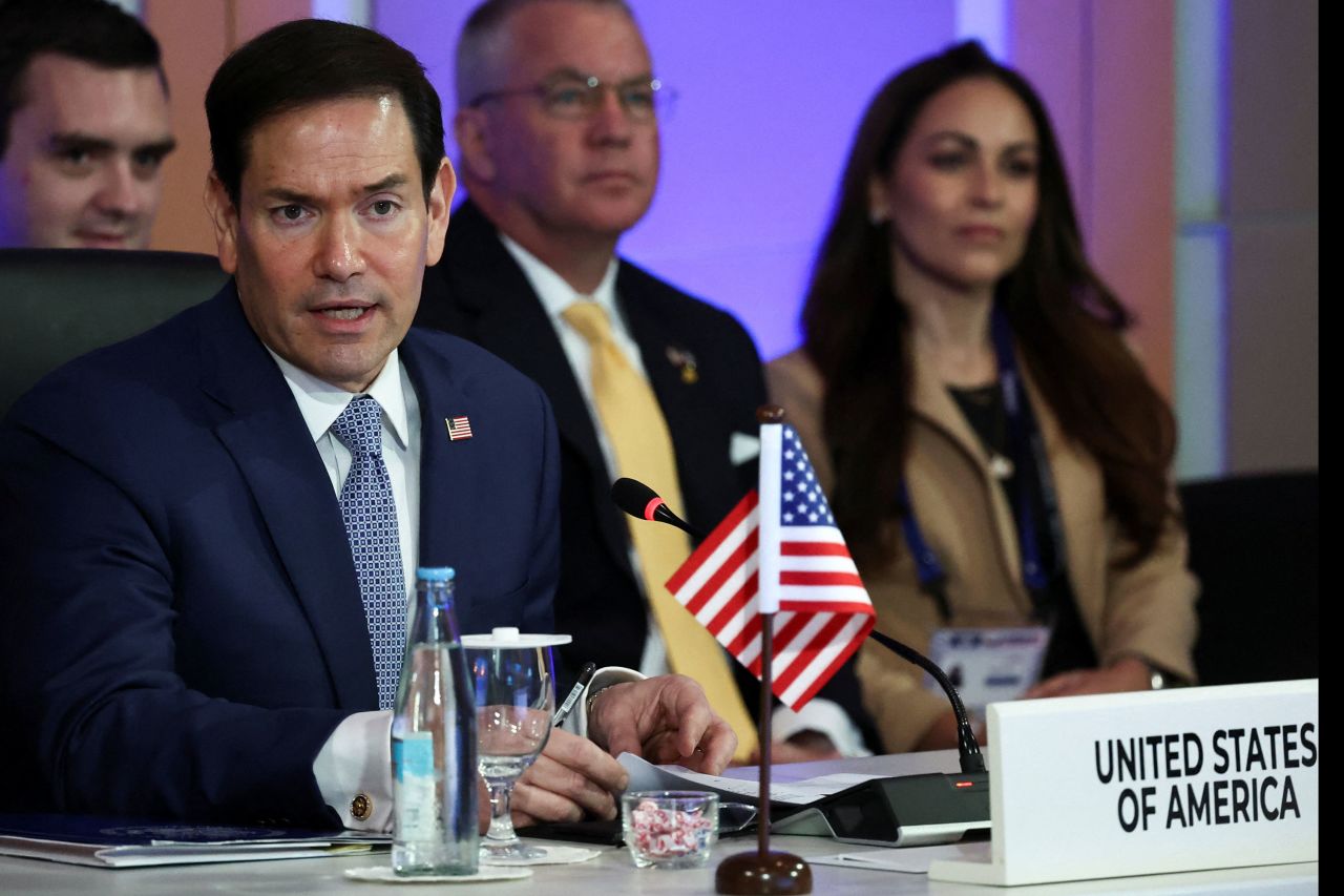 US Secretary of State Marco Rubio delivers an opening statement during the ASEAN Post-Ministerial Conference in Pasay, Metro Manila, Philippines, on Wednesday, July 22.