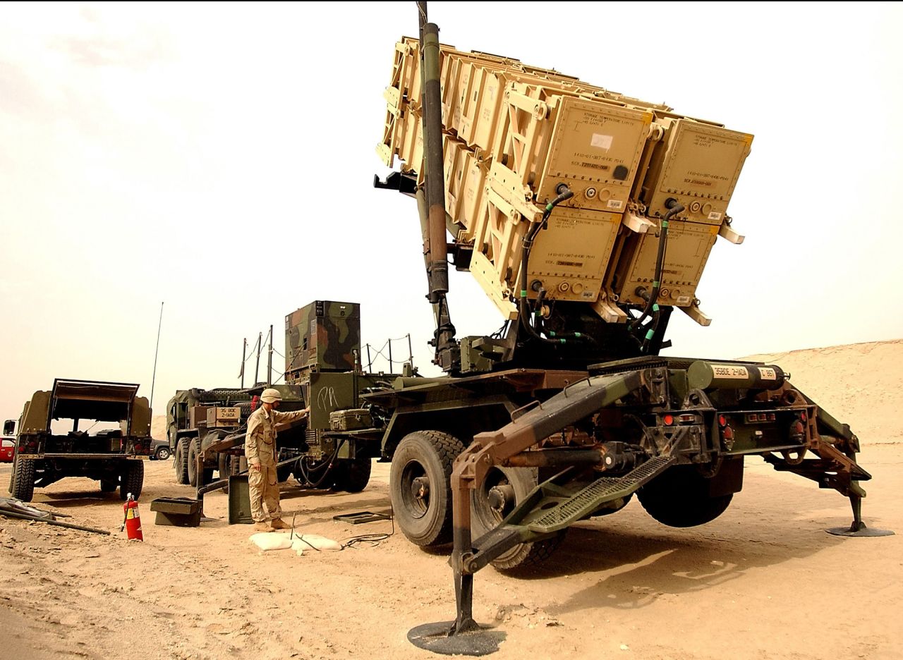 CAMP ARIFJAN, KUWAIT - FEBRUARY 4: (FILE PHOTO) In this Department of Defense handout photo, U.S. Army Specialist Brandon Sapikowski checks a Patriot Missile Launch Station February 4, 2003 at Camp Arifjan, Kuwait. The Patriot Missile was used to shoot down Iraqi SCUD missiles, with inconclusive successes, during the 1991 Gulf War. (Photo by USAF/Quinton T. Burris/Getty Images)