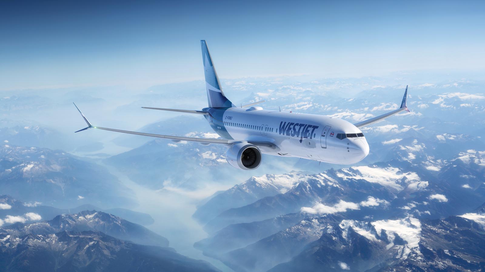 A WestJet MAX-8 aircraft