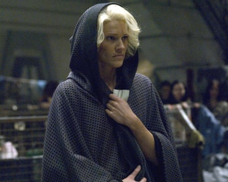 Tricia Helfer as Number Six in Battlestar Galactica.