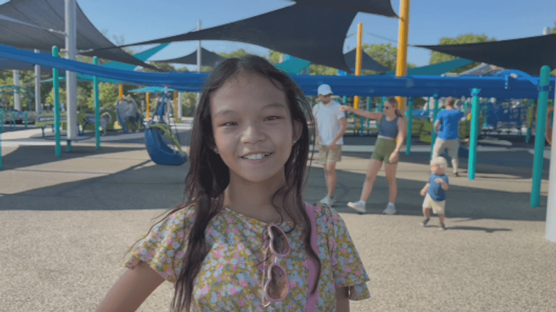 Ylvie Cusion at the playground (WCIV)