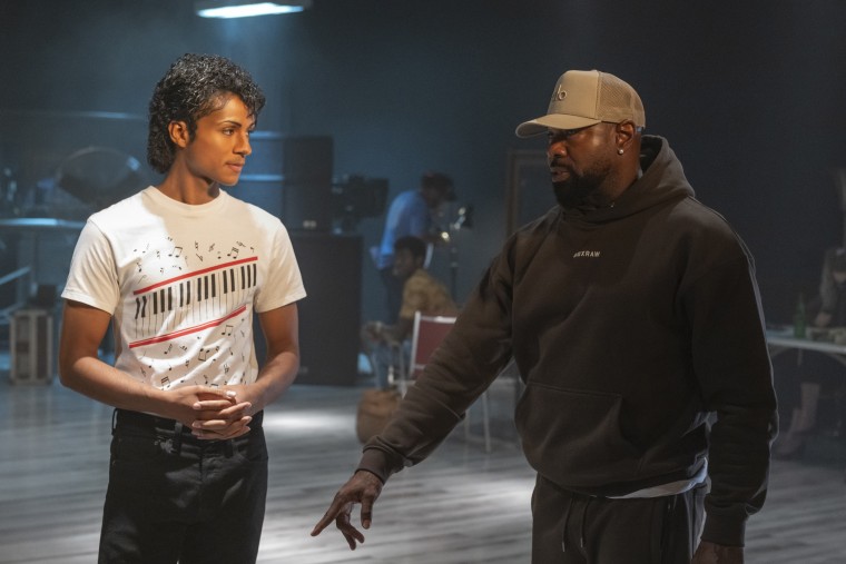 Jaafar Jackson, left, and Antoine Fuqua.