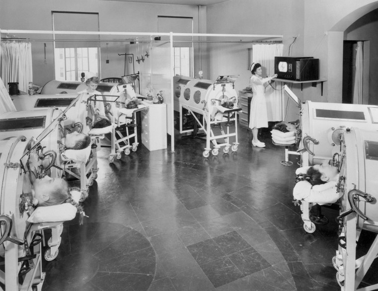 "Iron Lung" Patients Watching Television