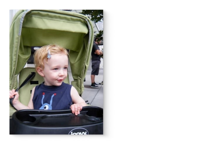 May Pollard as a young child in a stroller.