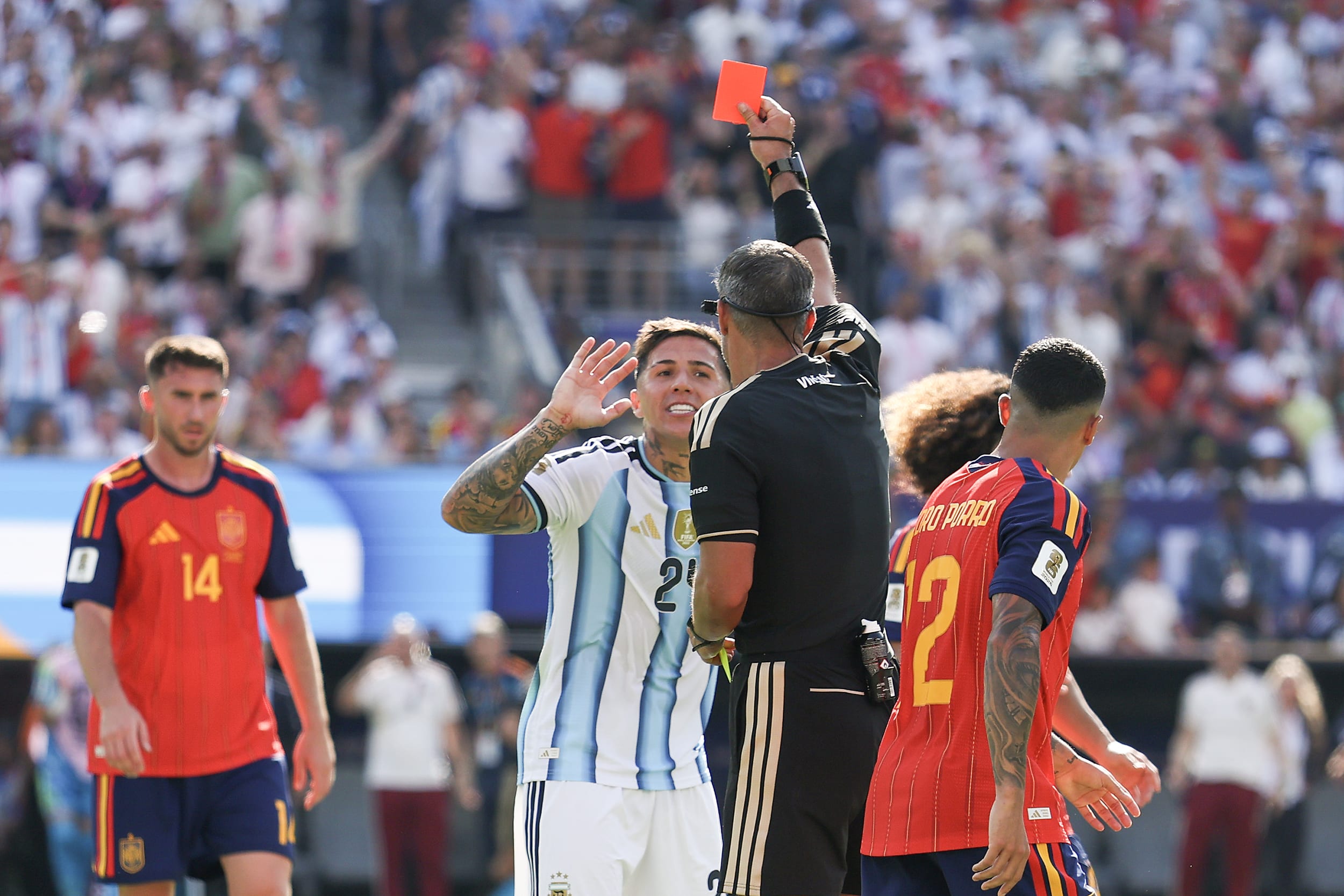 On-field action during the world cup final match.