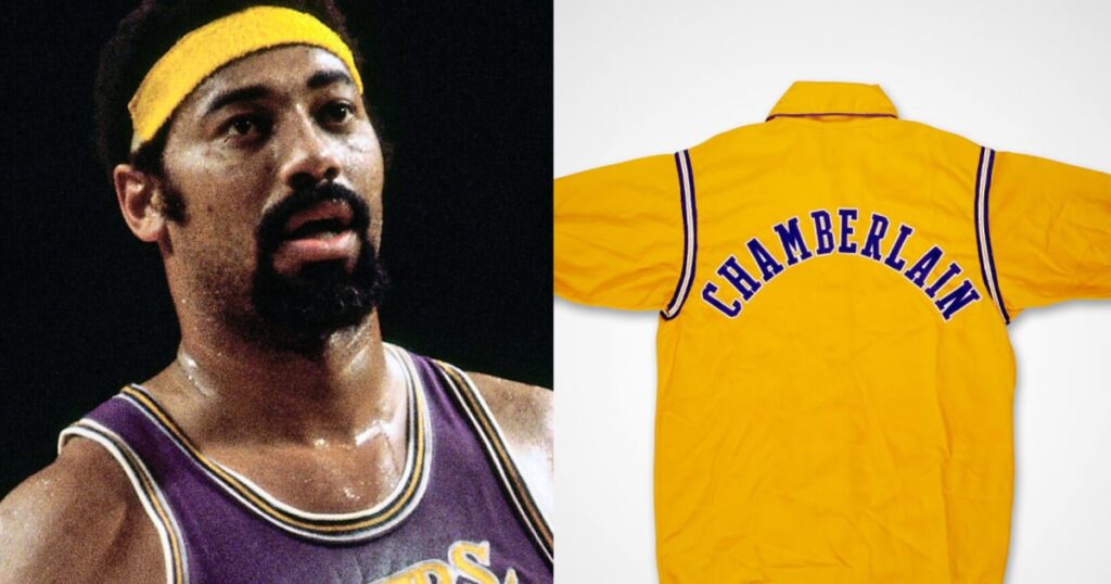 Wilt Chamberlain Lakers jacket found by teen at thrift store fetches over $89,000 Wilt Chamberlain Lakers jacket found by teen at thrift store fetches over $89,000
