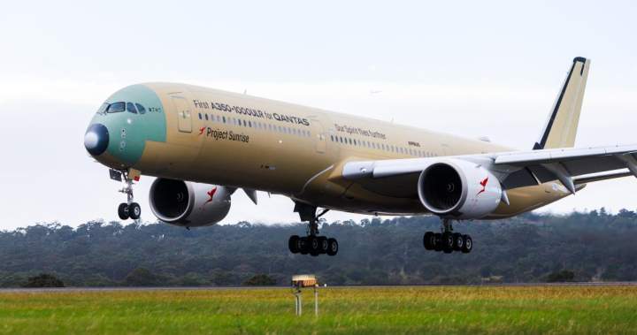 Qantas jet lands in Australia after 19-hour non-stop test flight from France – National Qantas jet lands in Australia after 19-hour non-stop test flight from France - National