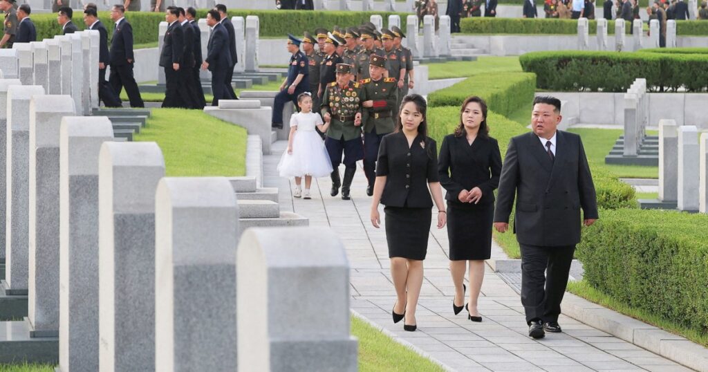 Kim Jong Un marks war anniversary with daughter by his side