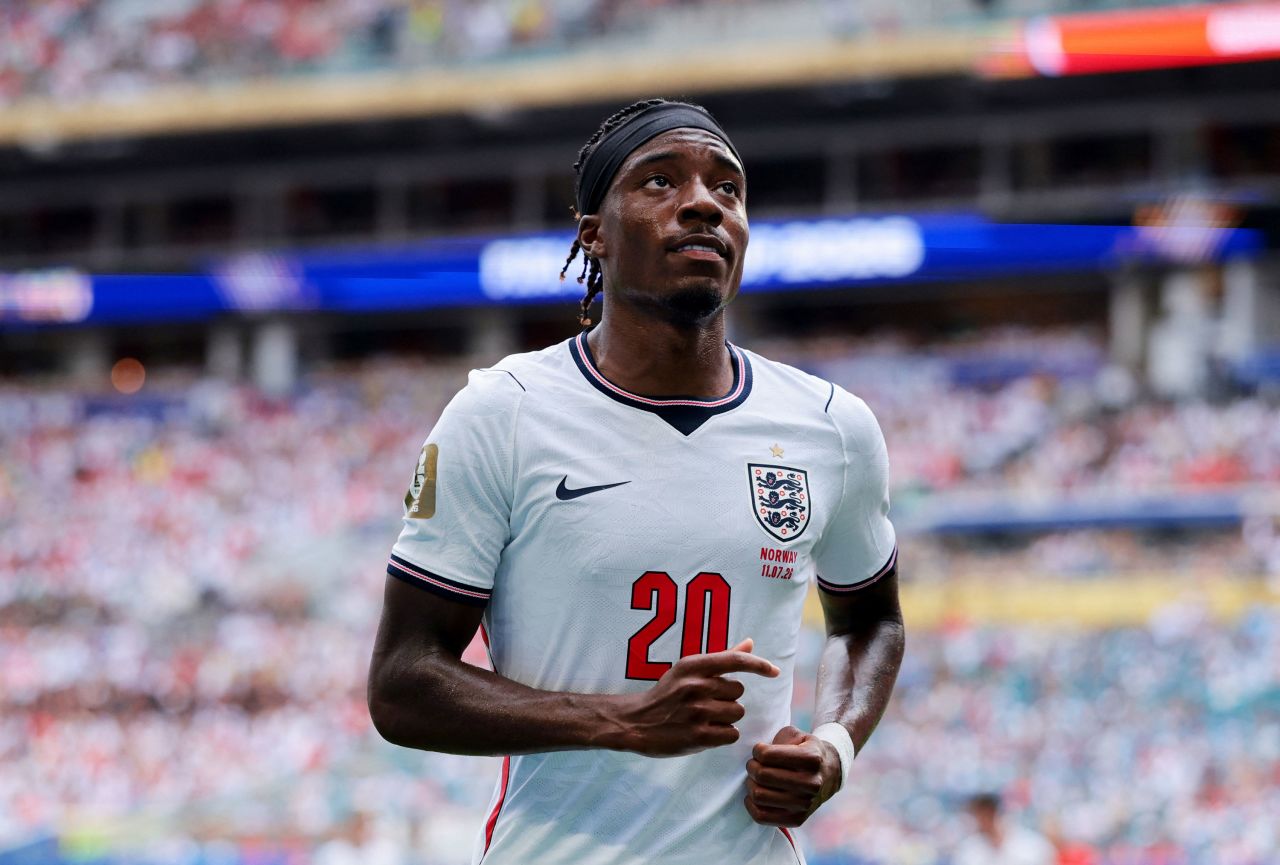 England's Noni Madueke is seen in the first half.