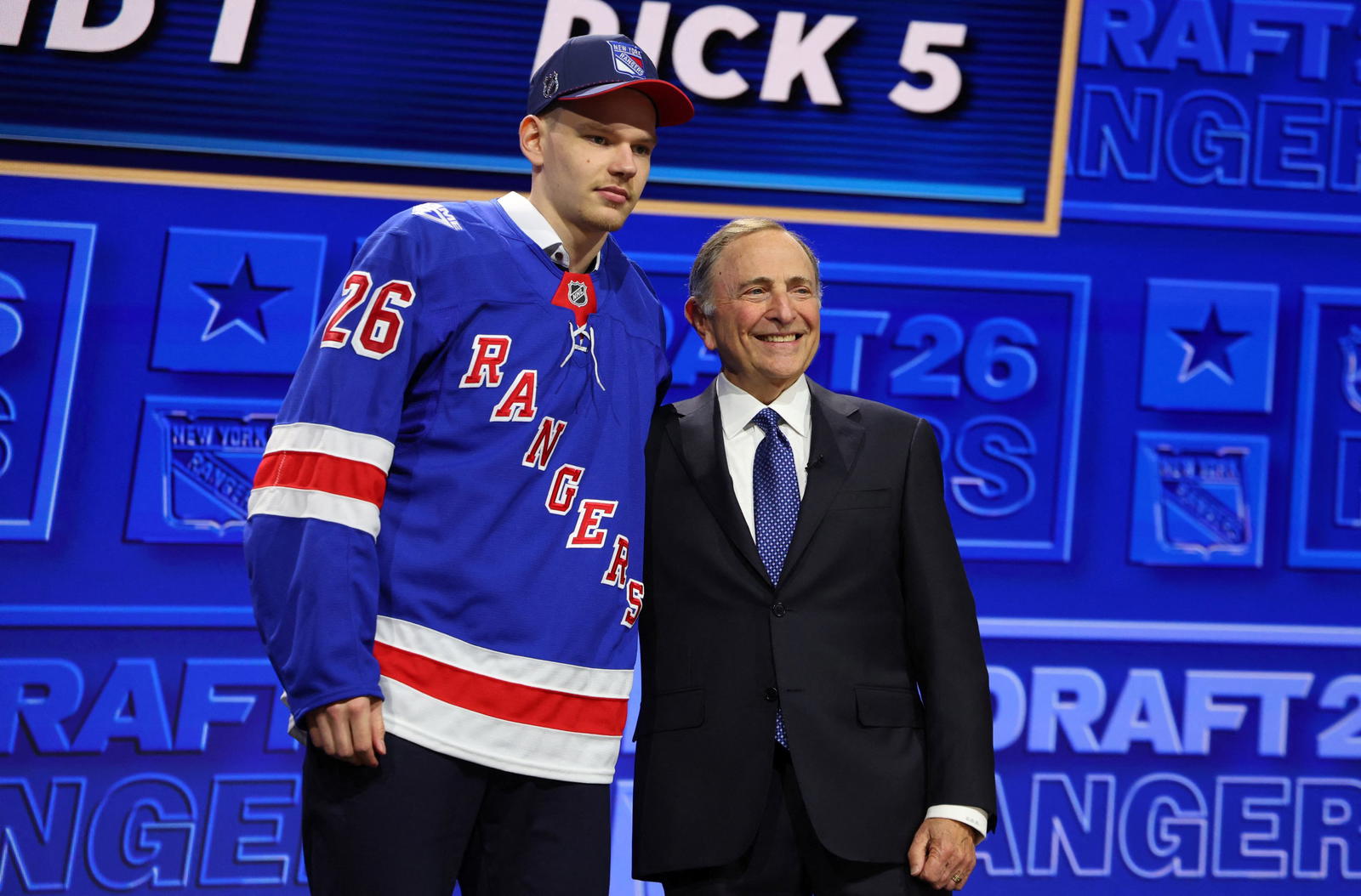 Alberts Smits played in the world juniors, Olympics and World Championship for Latvia before the New York Rangers drafted him fifth overall. (Timothy T. Ludwig-Imagn Images)