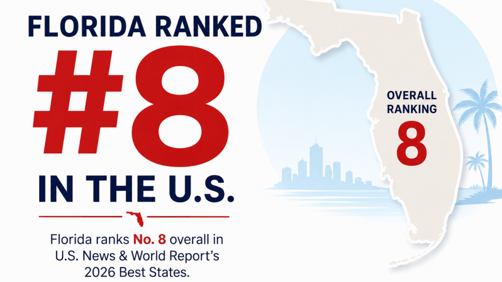 Florida cracks top 10 in new ranking of best states in America