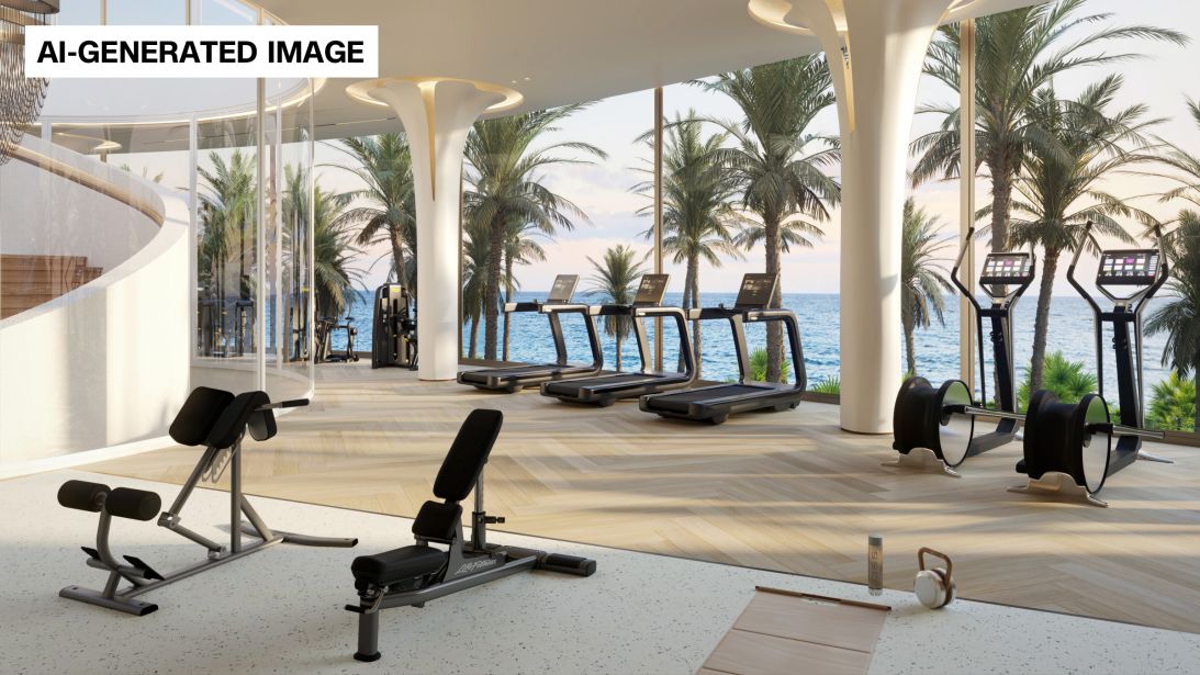 Gyms, spas and other fitness amenities will be spread across the island.