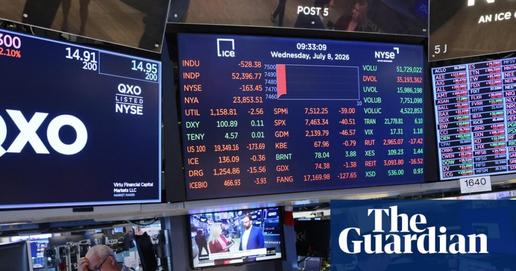 US stock markets fall amid Iran strikes and potential higher interest rates US stock markets fall amid Iran strikes and potential higher interest rates
