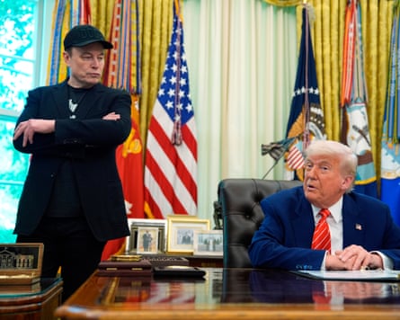 Elon Musk in the Oval Office with Donald Trump in 2025.