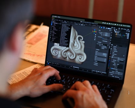 A person working on a computer.