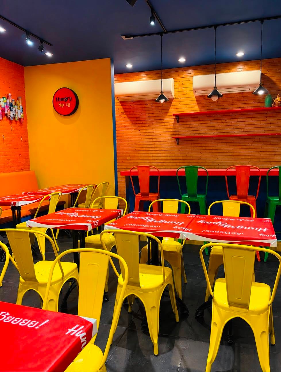 A restaurant dining room.