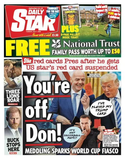 The headline on the front page of the Daily Star reads: 'You're off, Don!'