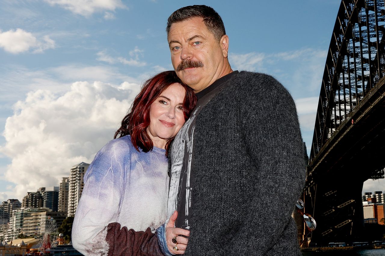Nick Offerman and Megan MullallyCredit: Brendon Thorne/Getty