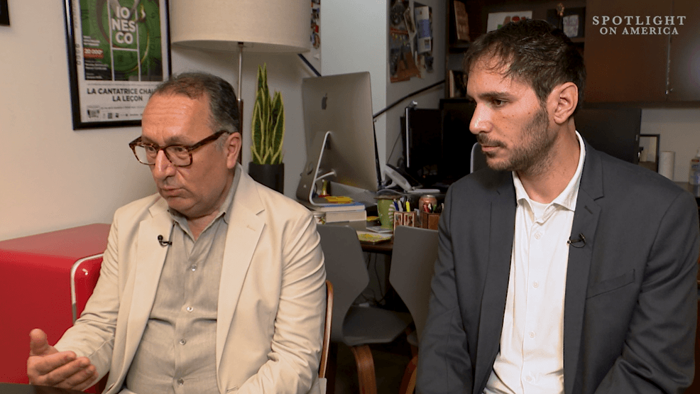 Dr. Tordjman and Dr. Taouli told Spotlight on America they're working to raise awareness about deepfake images in their field (Photo: Nathan Aaron)