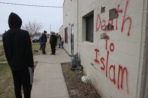 Mosque vandalism file photo