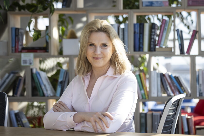 SBA Home CEO Jurgita Radzevičė at the furniture company’s headquarters in Vilnius, Lithuania, on April 21.