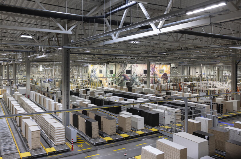 Inside the 538,000-square-foot production facility Inno Line located in Klaipėda, Lithuania.