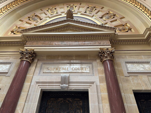 The entrance to the Wisconsin Supreme Court chambers is seen in the state Capitol in Madison, Wis., March 14, 2024. (AP Photo/Todd Richmond, File)