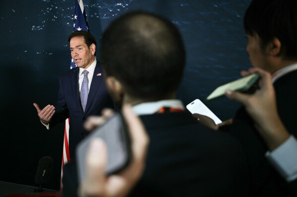 Secretary of State Marco Rubio speaks during a press conference on the sidelines of the Association of Southeast Asian Nations (ASEAN) Foreign Ministers' Meeting in Pasay, Metro Manila, Philippines Wednesday, July 22, 2026. (Brendan Smialowski/Pool Photo via AP)