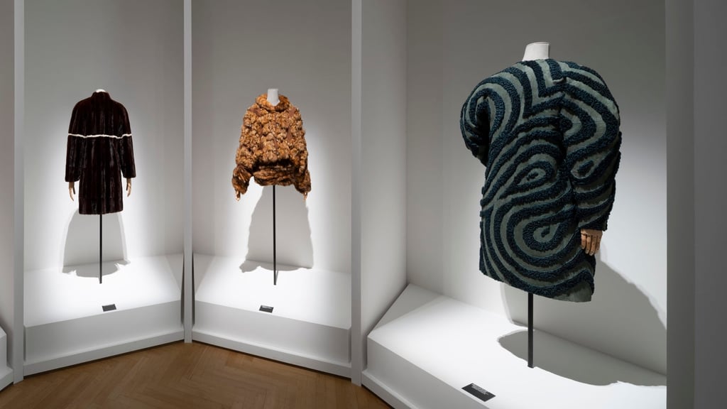 Furs on display at the Fendi exhibition “After Steps Through Work. Fendi / Karl Lagerfeld 1985” in Rome. Photo: Handout