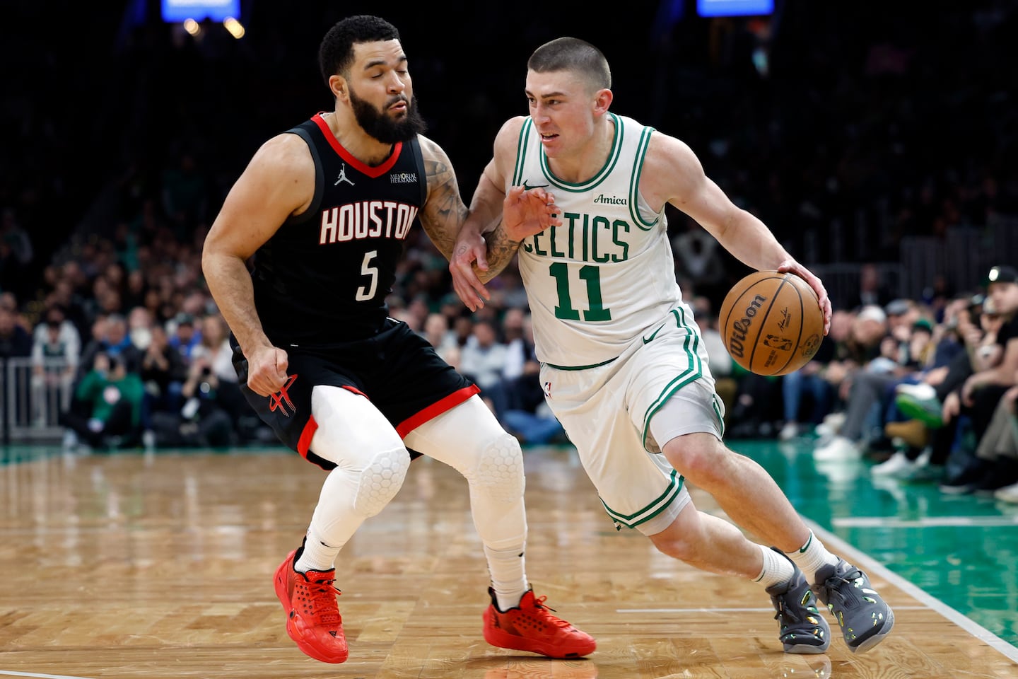 When he's not guarding opponents like the Celtics' Payton Pritchard or recovering from knee surgery that cost him all of last season, the Rockets' Fred VanVleet is putting in work as NBPA president.