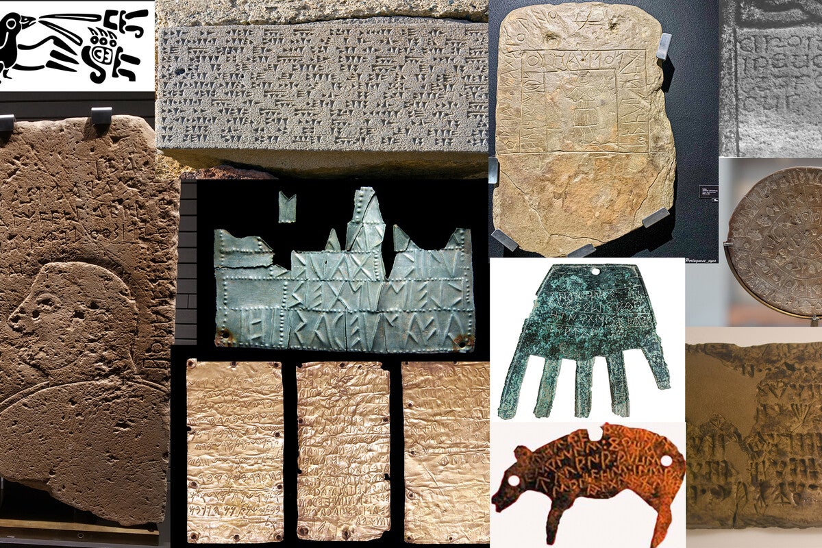 Collage of ancient language examples