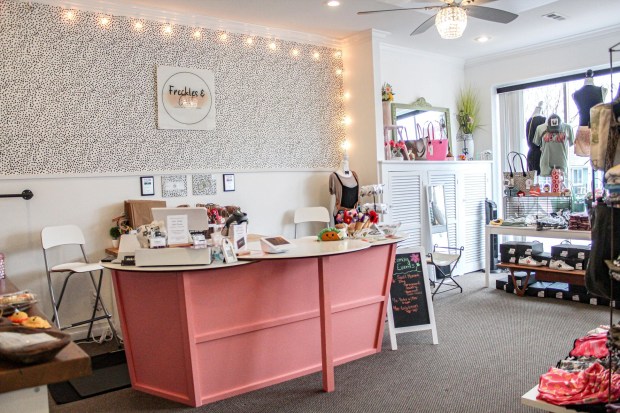 Freckles and Grit owner Christina McNally-Stewart supports fellow entrepreneurs by featuring products from local artisans alongside clothing, gifts and accessories in her downtown Trenton shop. Photo courtesy of Christina McNally-Stewart
