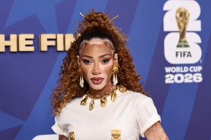 EAST RUTHERFORD, NEW JERSEY - JULY 19: Winnie Harlow attends the FIFA Gold Carpet before the FIFA World Cup 2026 Final match between Spain and Argentina at New York New Jersey Stadium on July 19, 2026 in East Rutherford, New Jersey. (Photo by Jamie McCarthy/Getty Images for Global Citizen)