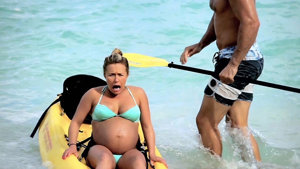 Hayden Panettiere on the beach in Hawaii.