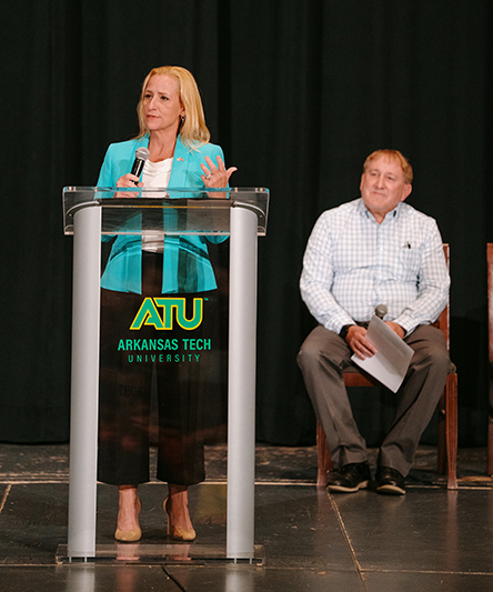 Rutledge Addresses AGS Students at Arkansas Tech Rutledge Addresses AGS Students at Arkansas Tech