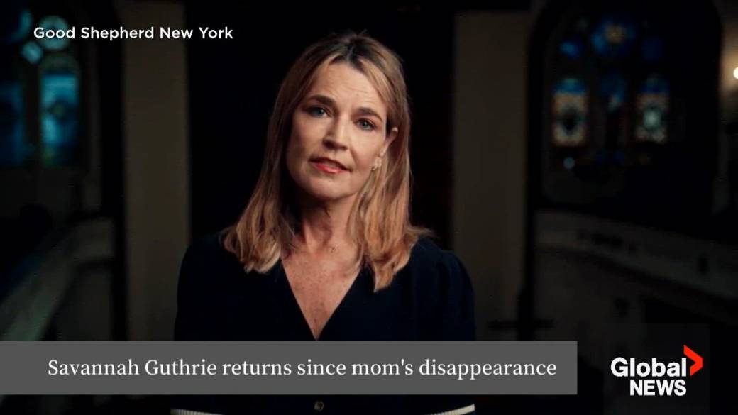 Click to play video: 'Savannah Guthrie returns to ‘Today’ amid search for mom'